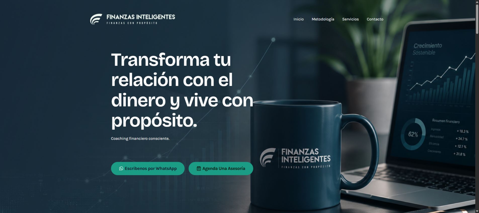 Captura real del sitio Finanzas Inteligentes · Ecuador
